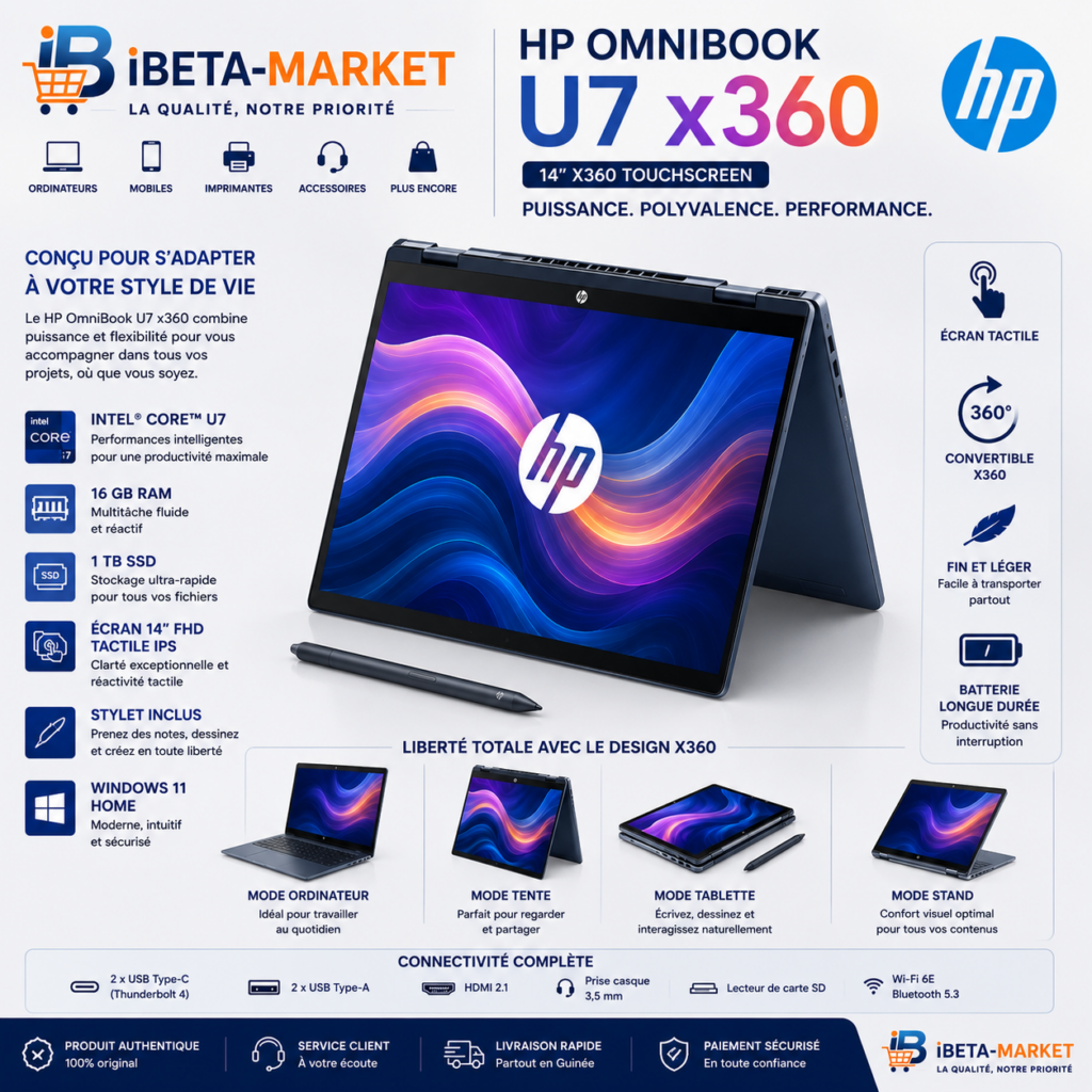LAPTOP HP OMNIBOOK U7 16Go 1TB