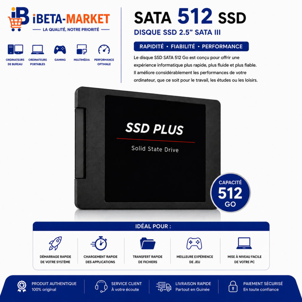 DISQUE DUR SATA SSD 512GO