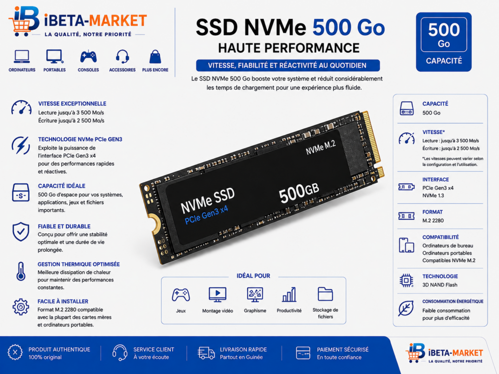 DISQUD DUR SSD M2 500GO