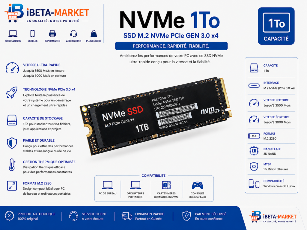 DISQUE DUR SSD M2 1TB