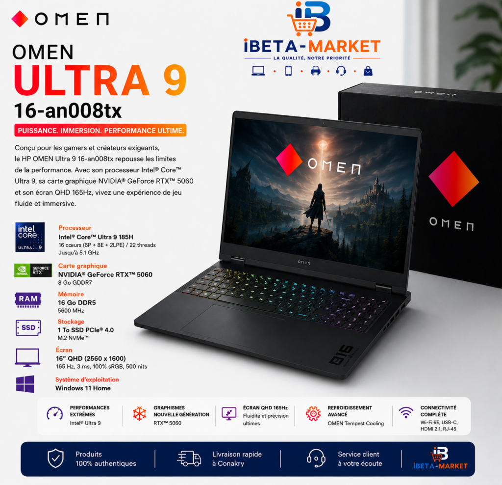 LAPTOP HP OMEN U9 16/1TB 8GO NV